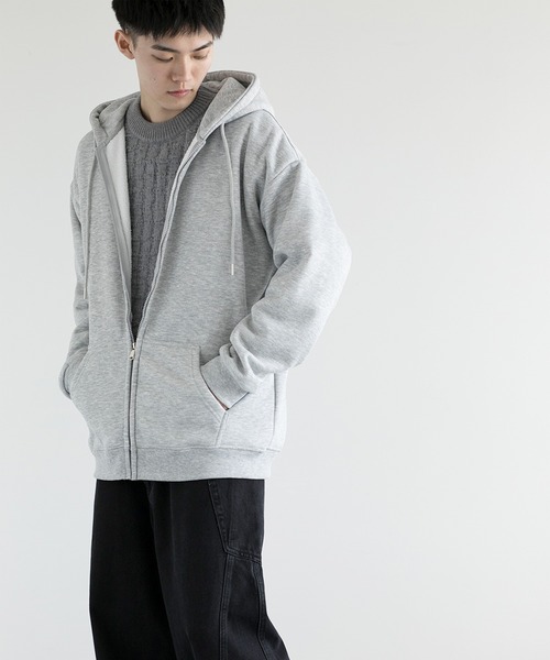 aimoha(アイモハ)の「aimoha men BASIC ZIP PARKA べシックジップパーカー裏起毛(パーカー・メンズ・ホワイト/ブラック/チョコ/グレー・SMALL/LARGE/X-LARGE/XXX-LARGE/MEDIUM/XX-LARGE)」の14枚目の写真