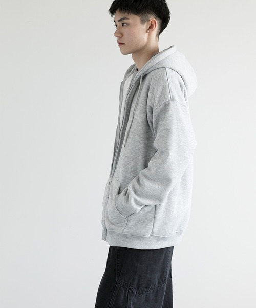 aimoha(アイモハ)の「aimoha men BASIC ZIP PARKA べシックジップパーカー裏起毛(パーカー・メンズ・ホワイト/ブラック/チョコ/グレー・SMALL/LARGE/X-LARGE/XXX-LARGE/MEDIUM/XX-LARGE)」の15枚目の写真