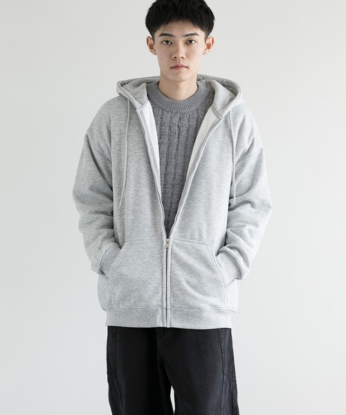 aimoha(アイモハ)の「aimoha men BASIC ZIP PARKA べシックジップパーカー裏起毛(パーカー・メンズ・ホワイト/ブラック/チョコ/グレー・SMALL/LARGE/X-LARGE/XXX-LARGE/MEDIUM/XX-LARGE)」の16枚目の写真