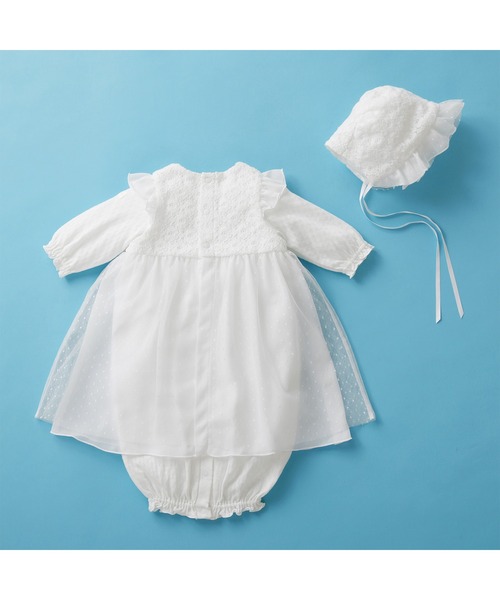 MIKI HOUSE(ミキハウス)の「セレモニードレスセット(ロンパース・キッズ・ホワイト・50-60cm)」の3枚目の写真