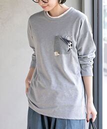 ポケットキャットワッフル切替Ｔシャツ