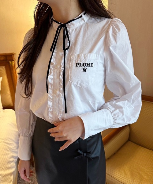 one after another NICE CLAUP(ワンアフターアナザーナイスクラップ)の「【plume】フリルブラウス(シャツ/ブラウス・レディース・ブラック系その他/オフホワイト/ブルー系その他/ピンク・FREE)」の6枚目の写真