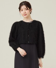 ANY SIS（エニィスィス）の「【洗える】カットジャカード 羽織（ノーカラージャケット）」