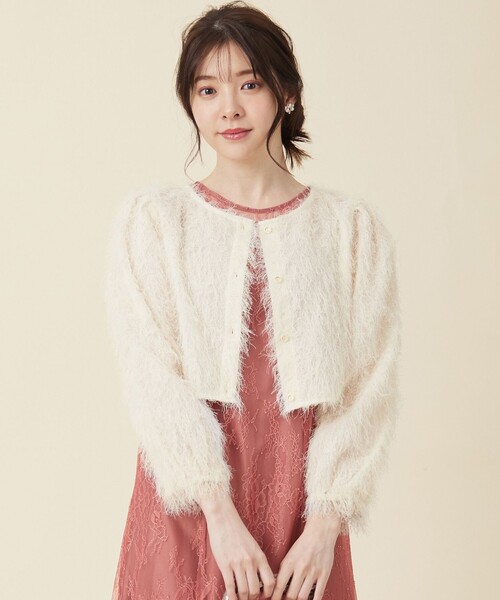 【セール】【洗える】カットジャカード 羽織（ノーカラージャケット）｜any SiS（エニィスィス）