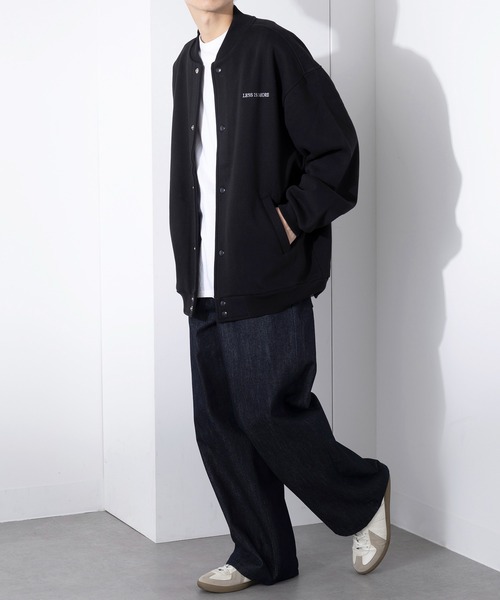 セール】【MAISON CLUB】ワンポイント刺繍スタジアムジャンパー LESS