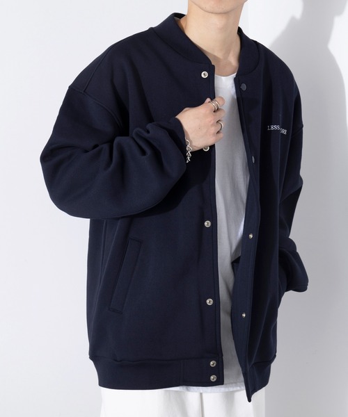 セール】【MAISON CLUB】ワンポイント刺繍スタジアムジャンパー LESS