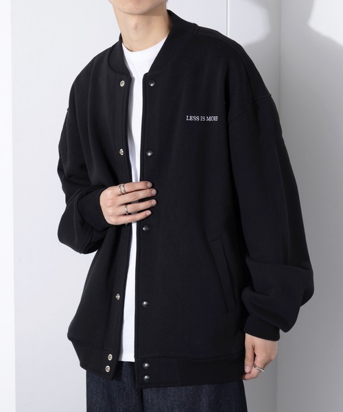 セール】【MAISON CLUB】ワンポイント刺繍スタジアムジャンパー LESS