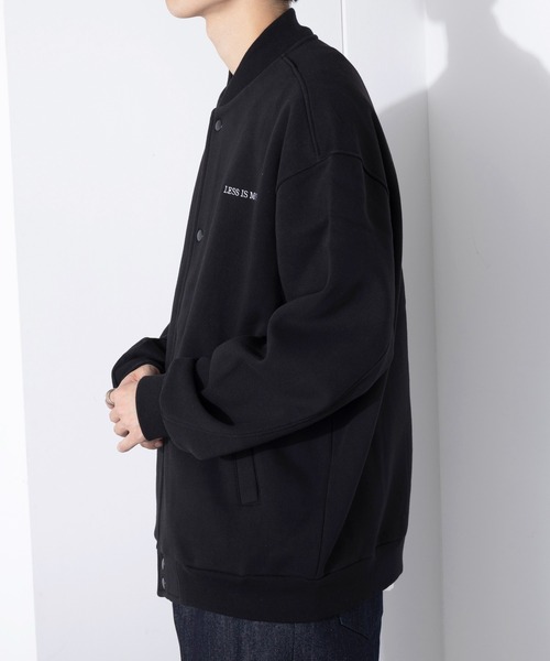 セール】【MAISON CLUB】ワンポイント刺繍スタジアムジャンパー LESS