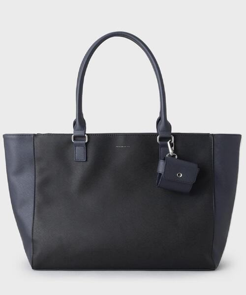 THE SHOP TK （ザ ショップ ティーケー ）の「【A4サイズ／ビジネスでも使える】合皮トートバッグ イヤホンケース付き（トートバッグ・メンズ・ネイビー/グレー系その他5/ブラック/ブラック系8/ブラック系4/ブラック系5・00）」の3枚目の写真