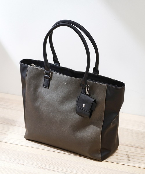 THE SHOP TK (ザ ショップ ティーケー )の「【ご好評につき再入荷!!】合皮トートバッグ イヤホンケース付き/A$収納可/PCスリーブ付き/ビジネス兼用(トートバッグ・メンズ・ネイビー/グレー系その他5/ブラック/ブラック系8/ブラック系4/ブラック系5・00)」の12枚目の写真
