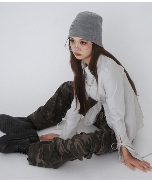 ANAP GiRL(アナップガール)の「【ティーンズライン】ダブルジップ デザインシャツ(MLサイ(シャツ/ブラウス・キッズ・ブラック×ホワイト/ライトグレー・M/L)」の13枚目の写真