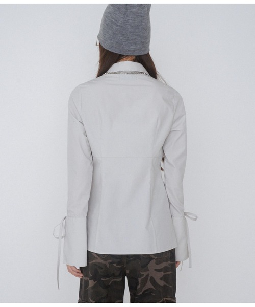 ANAP GiRL(アナップガール)の「【ティーンズライン】ダブルジップ デザインシャツ(MLサイ(シャツ/ブラウス・キッズ・ブラック×ホワイト/ライトグレー・M/L)」の19枚目の写真