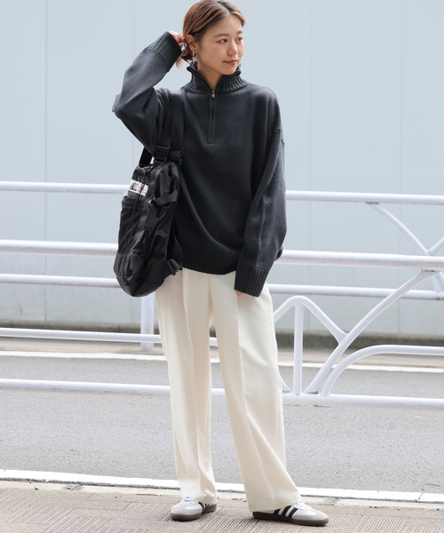 追加》別注【LOGAN Knitting Mills】*RELUME ハーフジップニット
