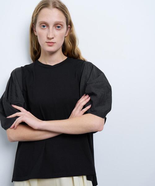 セール】コクーンスリーブコンビカットソー（Tシャツ/カットソー