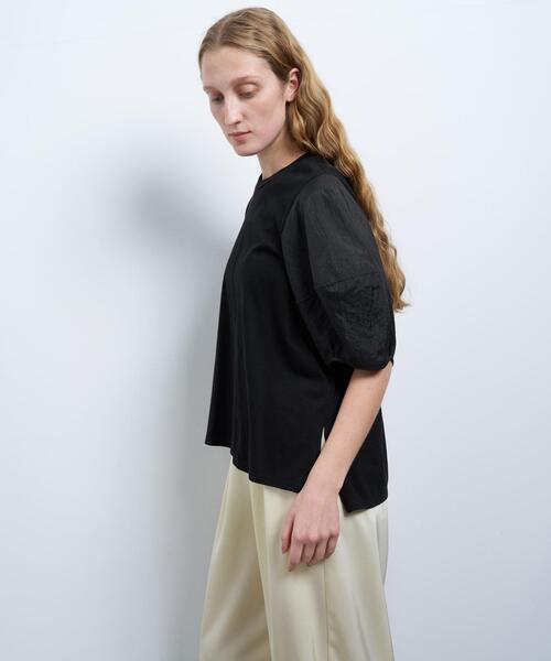 LANVIN en Bleu（ランバンオンブルー）の「コクーンスリーブコンビカットソー（Tシャツ/カットソー・レディース・ライトカーキ/ベージュ/ブラック/チャコールグレー/オフホワイト・38）」の10枚目の写真