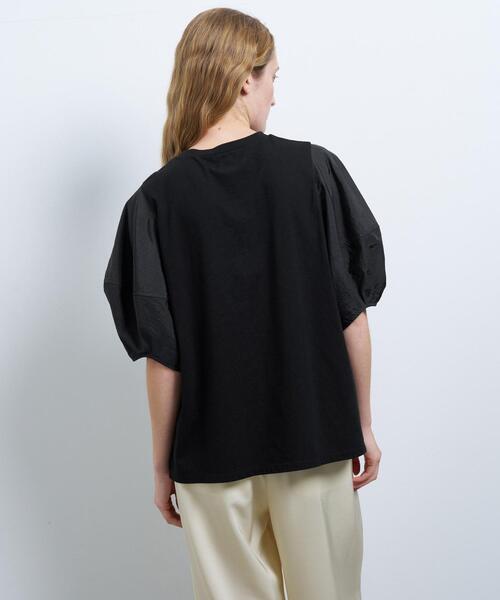 LANVIN en Bleu（ランバンオンブルー）の「コクーンスリーブコンビカットソー（Tシャツ/カットソー・レディース・ライトカーキ/ベージュ/ブラック/チャコールグレー/オフホワイト・38）」の11枚目の写真