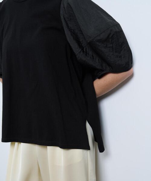 LANVIN en Bleu（ランバンオンブルー）の「コクーンスリーブコンビカットソー（Tシャツ/カットソー・レディース・ライトカーキ/ベージュ/ブラック/チャコールグレー/オフホワイト・38）」の12枚目の写真