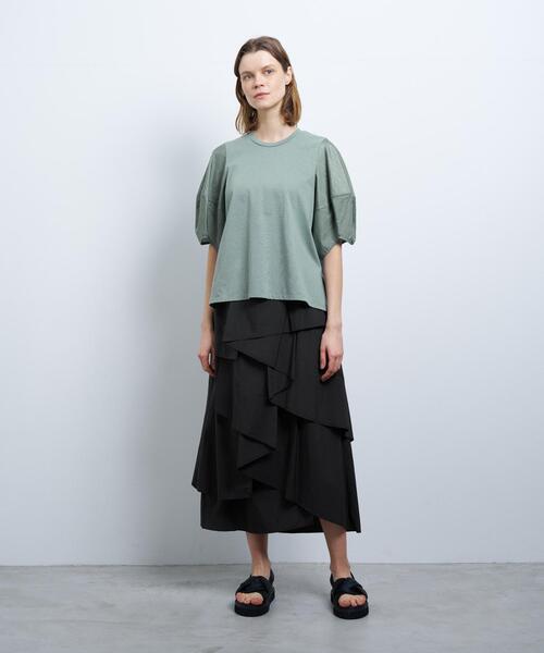 LANVIN en Bleu（ランバンオンブルー）の「コクーンスリーブコンビカットソー（Tシャツ/カットソー・レディース・ライトカーキ/ベージュ/ブラック/チャコールグレー/オフホワイト・38）」の20枚目の写真