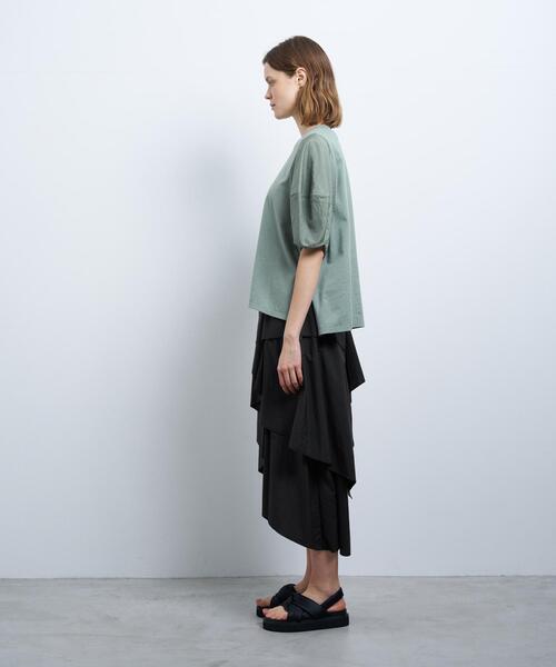 LANVIN en Bleu（ランバンオンブルー）の「コクーンスリーブコンビカットソー（Tシャツ/カットソー・レディース・ライトカーキ/ベージュ/ブラック/チャコールグレー/オフホワイト・38）」の21枚目の写真