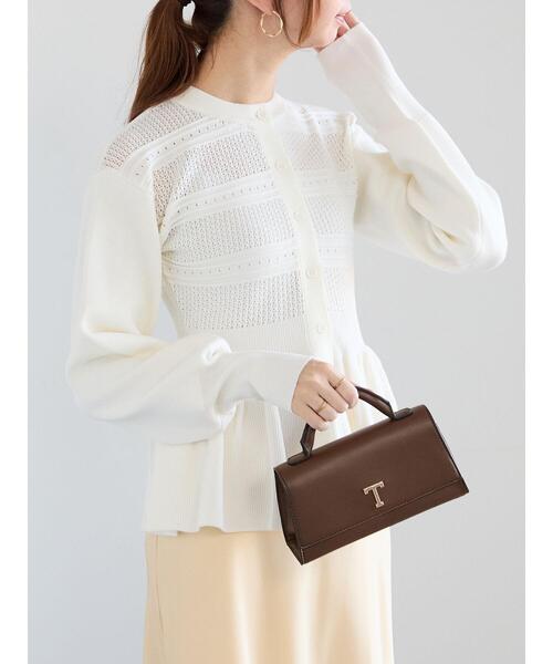 Te chichi（テチチ）の「ペプラムニットカーディガン（カーディガン/ボレロ・レディース・ホワイト/ブラック・F）」の2枚目の写真