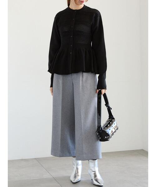 Te chichi（テチチ）の「ペプラムニットカーディガン（カーディガン/ボレロ・レディース・ホワイト/ブラック・F）」の20枚目の写真