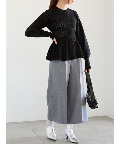 Te chichi（テチチ）の「ペプラムニットカーディガン（カーディガン/ボレロ・レディース・ホワイト/ブラック・F）」の19枚目の写真