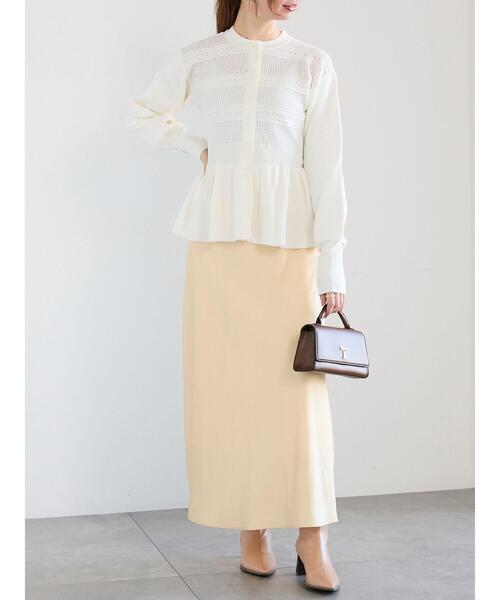 Te chichi（テチチ）の「ペプラムニットカーディガン（カーディガン/ボレロ・レディース・ホワイト/ブラック・F）」の17枚目の写真