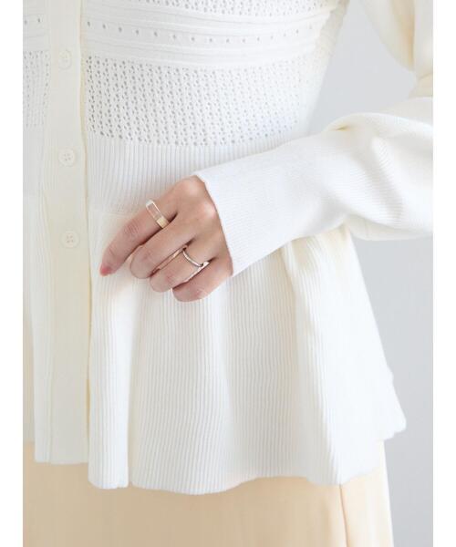 Te chichi（テチチ）の「ペプラムニットカーディガン（カーディガン/ボレロ・レディース・ホワイト/ブラック・F）」の11枚目の写真