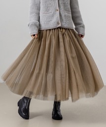 DAY CLOSET | レディース スリークプリーツ×シアーチュールスリットスカート(スカート)