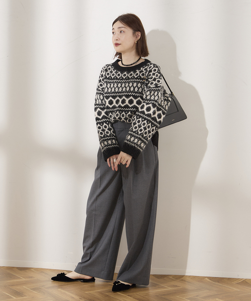 journal standard L'essage（ジャーナルスタンダードレサージュ）の「ジャガードプルオーバー（ニット/セーター・レディース・ブラック/ホワイト・FREE）」の18枚目の写真