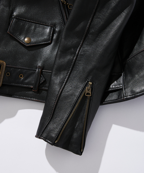 Schott N.Y.C（ショット）の「SCHOTT / ショット USA 別注 217US/SHEEP Modify（ライダースジャケット・メンズ・ブラック・38/40/42）」の4枚目の写真