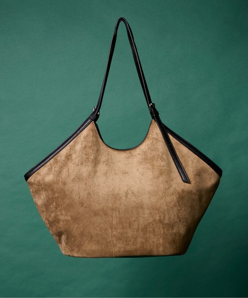 folka(フォルカ)の「3-12B26 スエード ビッグトートバッグ ポーチ付(トートバッグ・レディース・ベージュ/オリーブ/ブラウン・ONESIZE)」の3枚目の写真