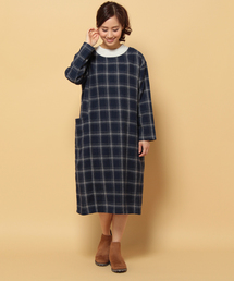 LBC | リネンコットン起毛サックワンピース             (ワンピース)