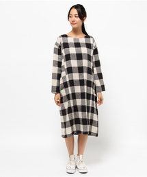 LBC | リネンコットン起毛サックワンピース             (ワンピース)