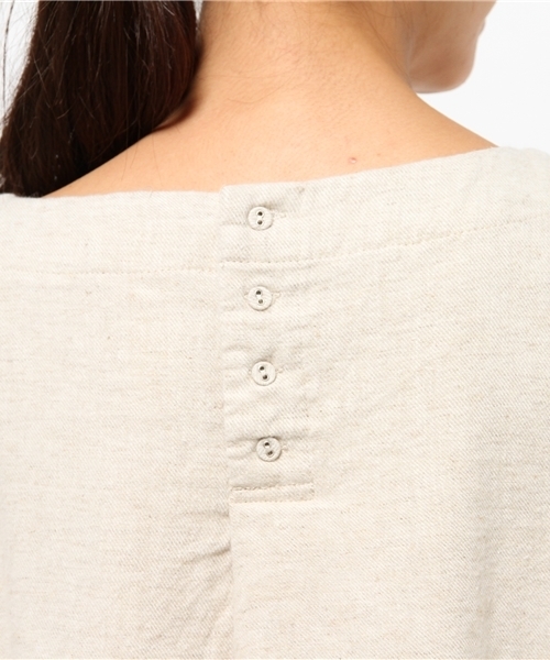 LBC（エルビーシー）の「リネンコットン起毛サックワンピース             （ワンピース・レディース・オフホワイト/ブラック/スカイブルー・MEDIUM/LARGE）」の10枚目の写真