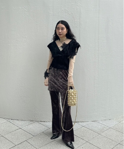 パンツ CRASH VELOUR WRAP SKIRT WITH PANTS CRASH VELOUR WRAP SKIRT WITH PANTS（その他パンツ）｜Ameri