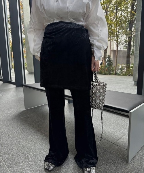 CRASH VELOUR WRAP SKIRT WITH PANTS（その他パンツ）｜Ameri