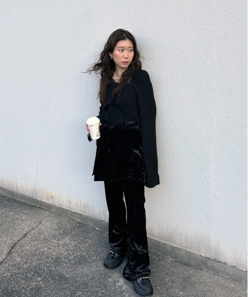 CRASH VELOUR WRAP SKIRT WITH PANTS（その他パンツ）｜Ameri