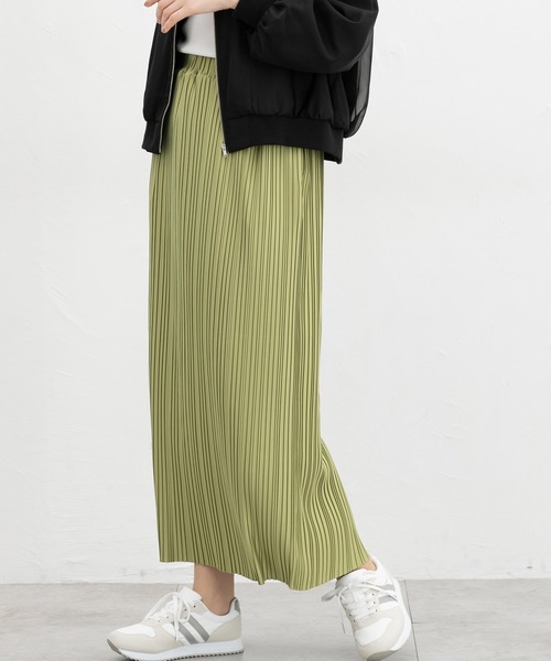 Honeys（ハニーズ）の「【セルフカット】プリーツナロースカート（スカート・レディース・グレイッシュベージュ/イエロー系その他/ブルー/ブラック・LL/3L/S/M/L）」の4枚目の写真