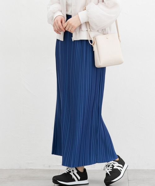 Honeys（ハニーズ）の「【セルフカット】プリーツナロースカート（スカート・レディース・グレイッシュベージュ/イエロー系その他/ブルー/ブラック・LL/3L/S/M/L）」の3枚目の写真