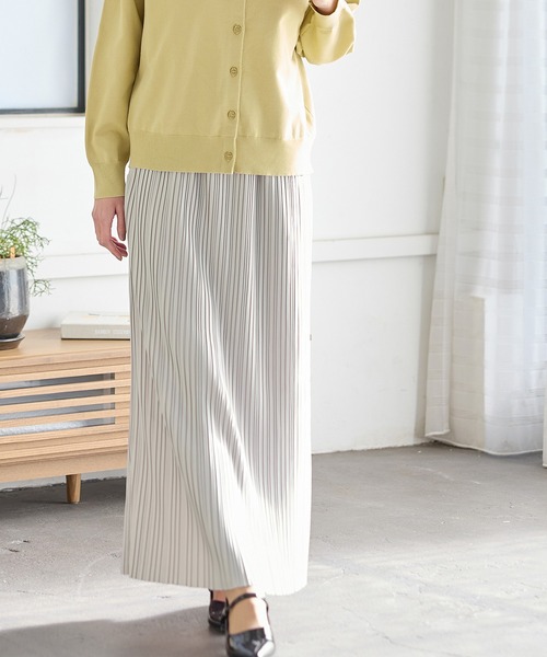 Honeys（ハニーズ）の「【セルフカット】プリーツナロースカート（スカート・レディース・グレイッシュベージュ/イエロー系その他/ブルー/ブラック・LL/3L/S/M/L）」の17枚目の写真