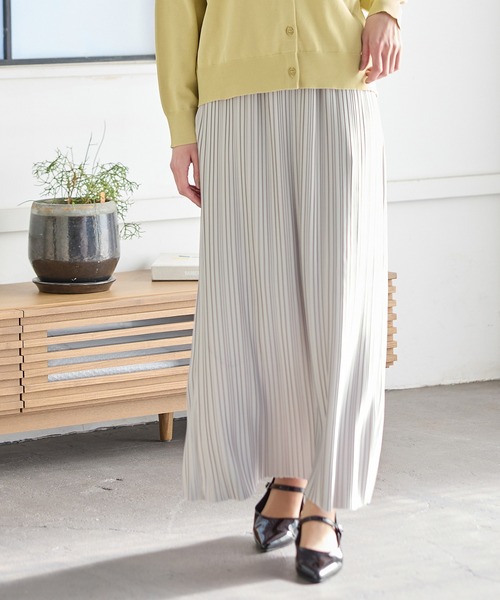 Honeys（ハニーズ）の「【セルフカット】プリーツナロースカート（スカート・レディース・グレイッシュベージュ/イエロー系その他/ブルー/ブラック・LL/3L/S/M/L）」の18枚目の写真