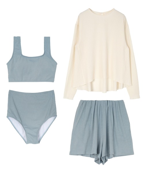 SEA DRESS ヘムラインラッシュガード×ビキニ 4点セット 4点セット/ヘムラインラッシュガード×ビキニ/水着 | SEA DRESS