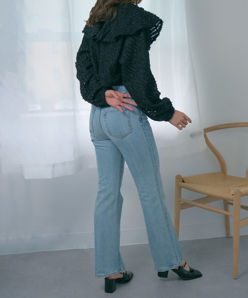 MAGASIN DE MODE Chou Chou(マガジンデモードシュシュ)の「【MAGASIN DE MODE Chou Chou】シアー ミニフリンジジャガード クロップドブラウス XNN(シャツ/ブラウス・レディース・アイボリー/ブラック/ブルー・FREE)」の17枚目の写真