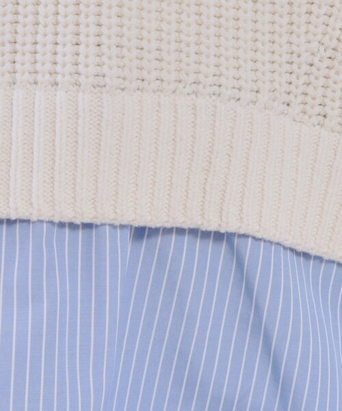 OPAQUE.CLIP(オペークドットクリップ)の「レイヤード風ミドルゲージニット【洗濯機洗い可】(ニット/セーター・レディース・グレー系4/ネイビー系4/ホワイト系7・40/38/42)」の6枚目の写真