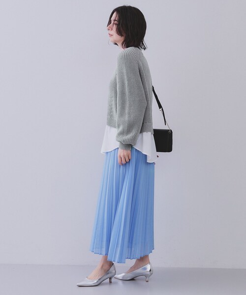 OPAQUE.CLIP(オペークドットクリップ)の「レイヤード風ミドルゲージニット【洗濯機洗い可】(ニット/セーター・レディース・グレー系4/ネイビー系4/ホワイト系7・40/38/42)」の22枚目の写真