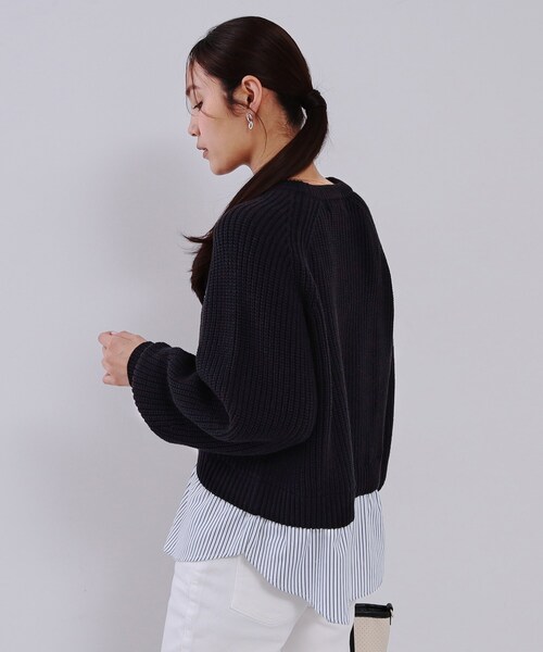 OPAQUE.CLIP(オペークドットクリップ)の「レイヤード風ミドルゲージニット【洗濯機洗い可】(ニット/セーター・レディース・グレー系4/ネイビー系4/ホワイト系7・40/38/42)」の20枚目の写真