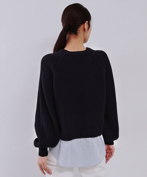 OPAQUE.CLIP(オペークドットクリップ)の「レイヤード風ミドルゲージニット【洗濯機洗い可】(ニット/セーター・レディース・グレー系4/ネイビー系4/ホワイト系7・40/38/42)」の14枚目の写真