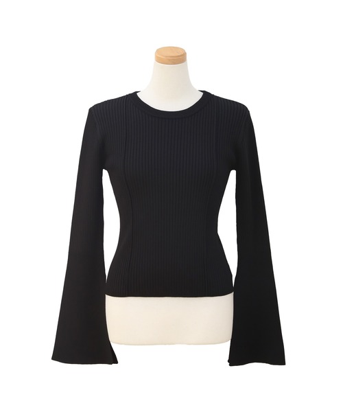 MIELI INVARIANT(ミエリインヴァリアント)の「Bell Sleeve Petal Knit Tops(ニット/セーター・レディース・ブラック/モカ・FREE)」の13枚目の写真