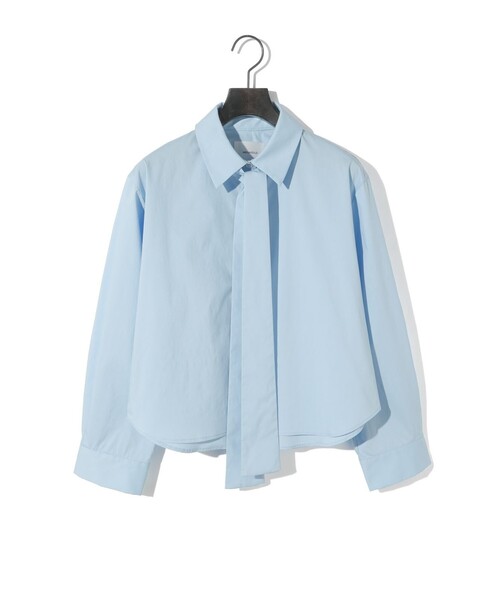 MIDIUMISOLID（ミディウミソリッド）の「MIDIUMISOLID for Ladies タイネックシャツ（シャツ/ブラウス・レディース・オフホワイト/ライトブルー/ブラック・FREE）」の4枚目の写真